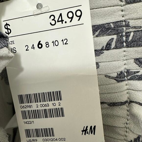 H&M Skirt Womens Size 6 Leaf Print Boho Bohemian Earthy - Picture 5 of 7